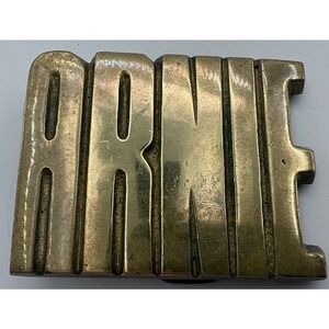 ARNIE Belt Buckle Solid Brass Vintage 1979 Taiwan